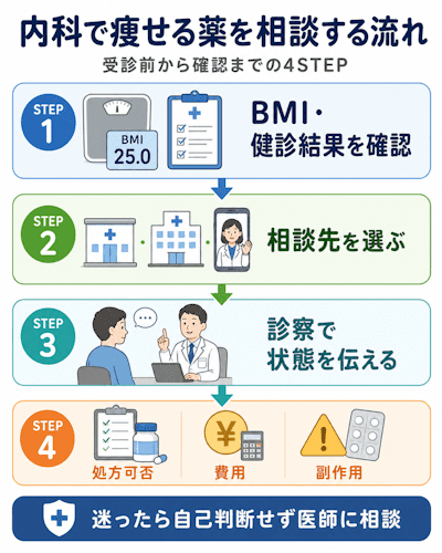 内科で痩せる薬の相談手順