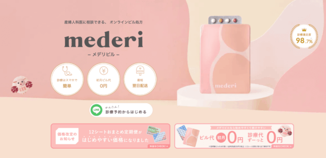 アフターピルオンライン処方 おすすめ メデリピル