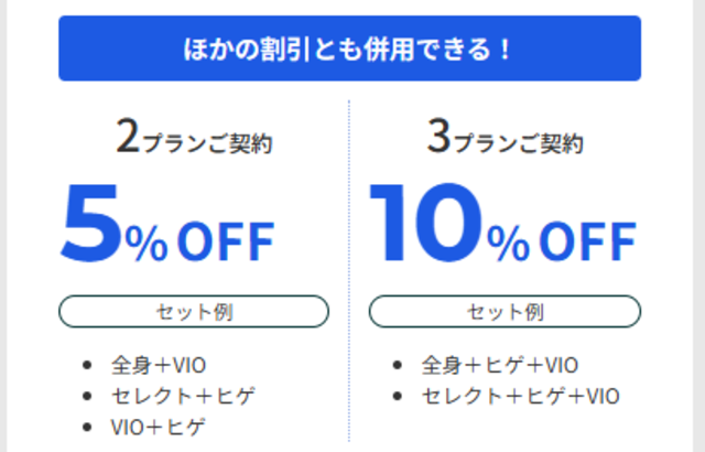 レジーナオム‗割引の併用