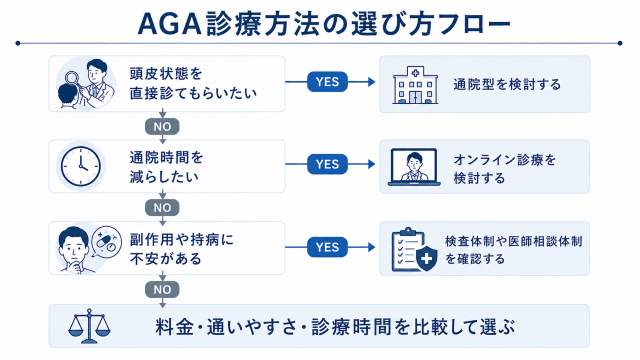 aga 京都で治療法を選ぶときの判断フロー