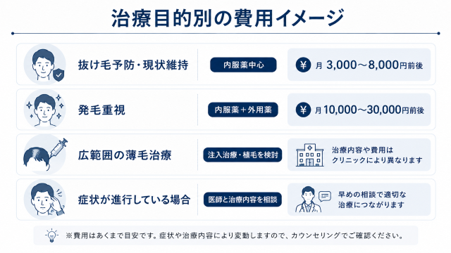 aga 大阪でクリニックを選ぶ時の費用イメージ