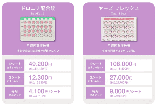 エニピルの超低用量ピル料金