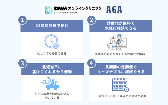 DMMオンラインクリニック AGA治療 良い口コミ 評判