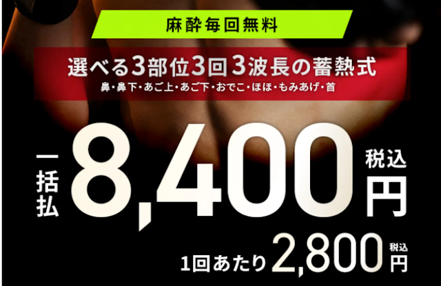 メンズエミナルの初回限定ヒゲ脱毛割引