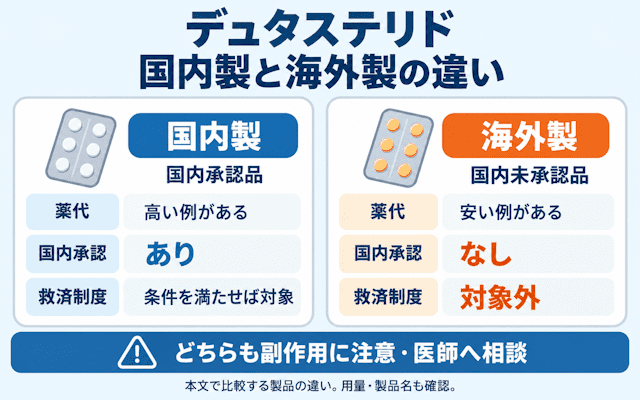 国内製デュタステリドと海外製デュタステリドの違い