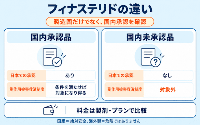 国産フィナステリドと海外製フィナステリドの違い