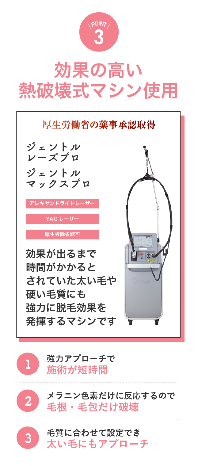 効果の高い熱破壊式マシン使用
